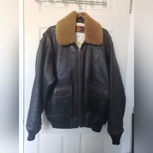 Jack Roush Racing Bomber Jacket vintage genuine leather L size